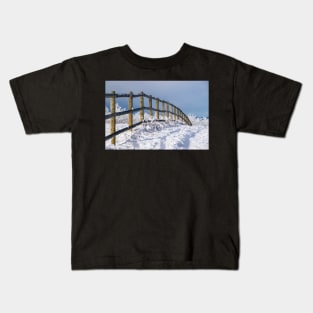 Fence Line in Winter. Kids T-Shirt